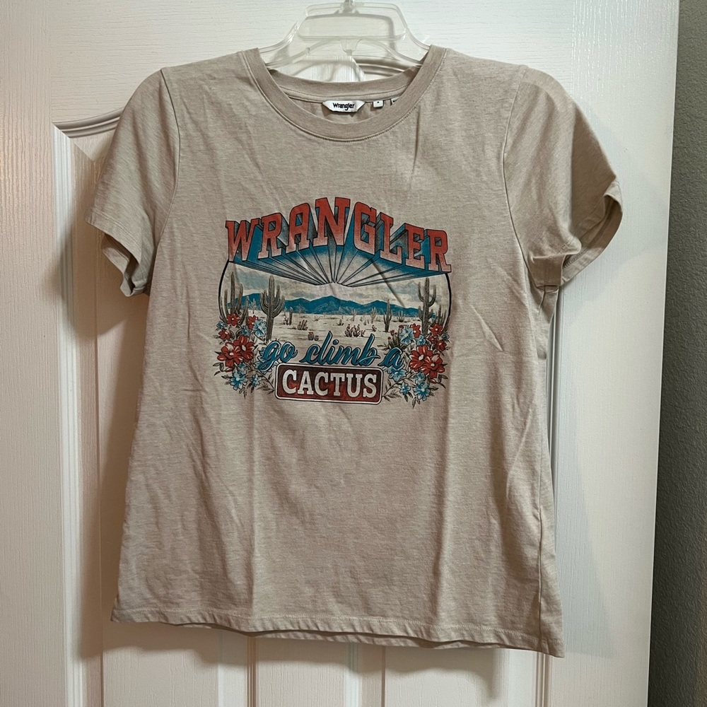 Wrangler Go Climb a Cactus Graphic Women’s Tee T Shirt Small Western Country